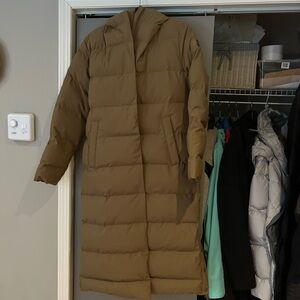 Women's Brown Long Puffer Coat